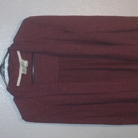 Anthropology Saturday Sunday Wine Colored Draped Cardigan Fleece Warm S - Picture 2 of 6
